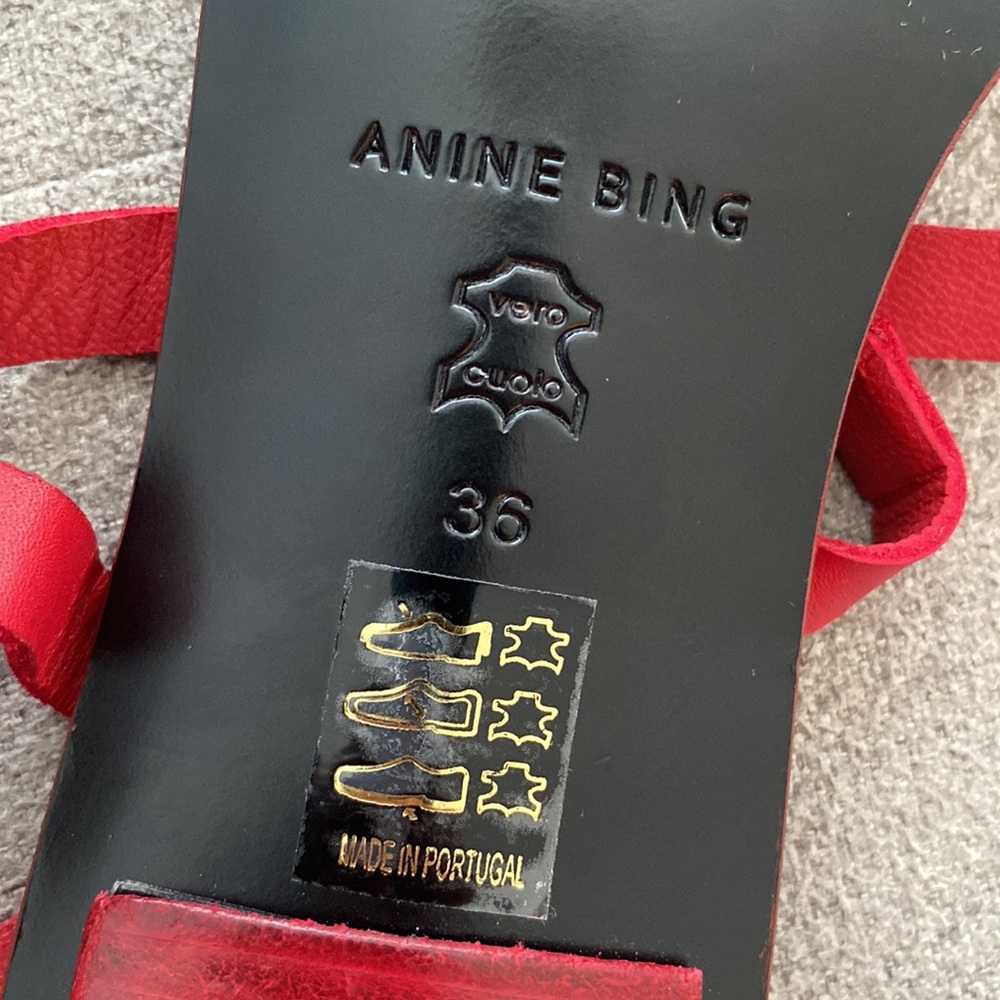 ANINE BING Remi strappy sandal in red - Picture 5 of 13